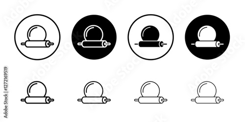 rolling pin icon Simple outline vector logo