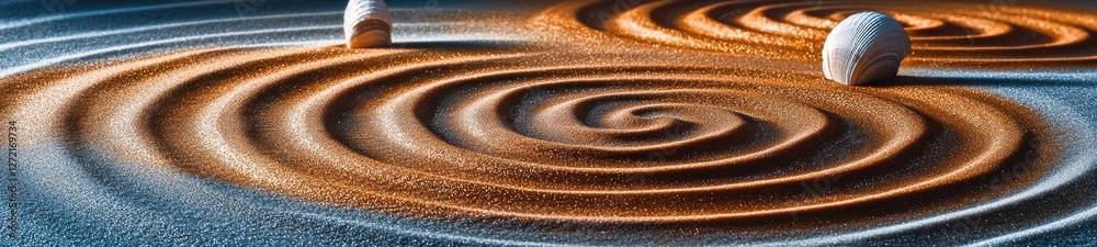 Zen Gardens Reimagined, Spiral Patterns in Futuristic Design