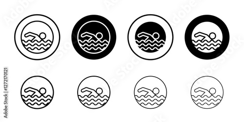 swimming icon Simple outline vector logo