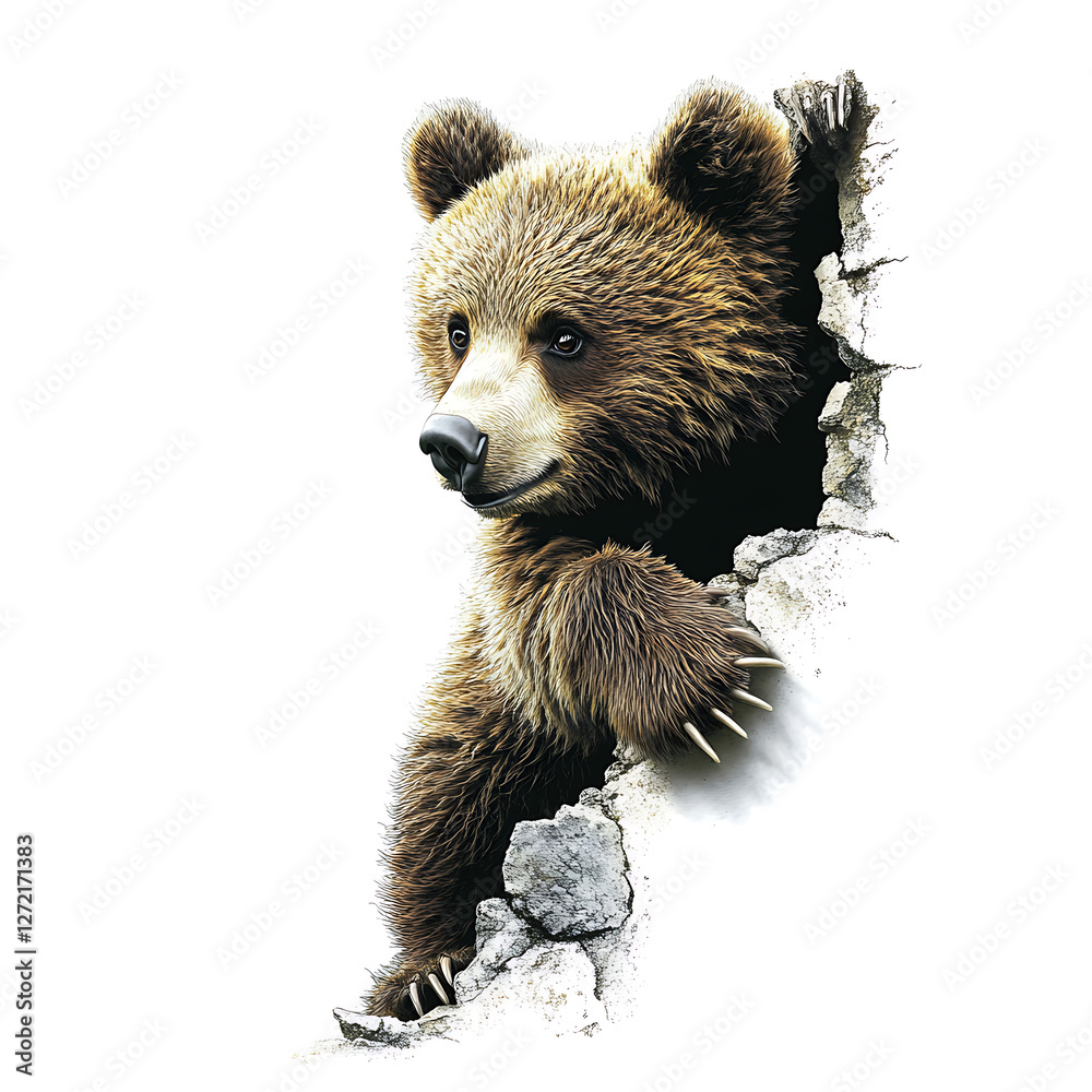 Obraz premium Animals, Nature, Art, Image, with White Background, for Printing Stickers, T-Shirt Print, Cap, Mug, Slipper, Mousepad