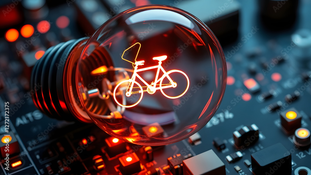 Fototapeta premium light bulb on black background