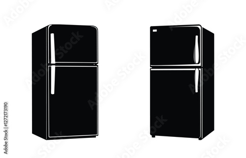 Refrigerator icon logo isolated on white background with Simple illustration of fridge vector icon for web design