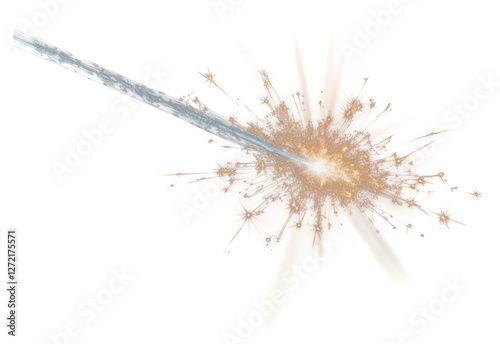 PNG Effect minimal of shooting star light astronomy fireworks.