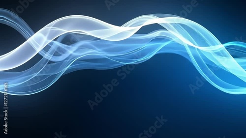 a series of wavy lines in blue and white, creating an abstract and dynamic visual effect.