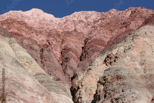 View of the desert mountains on the way. Andes mountains, Jujuy, Argentina.