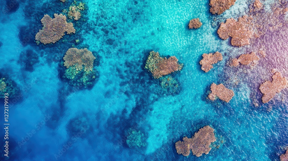 Fototapeta premium Coral textures in aquamarine waters