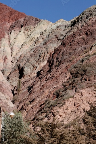 View of the desert mountains on the way. Andes mountains, Jujuy, Argentina.