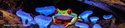 Obraz na płótnie Red-Eyed Tree Frog, Nature’s Vibrant Palette w salonie