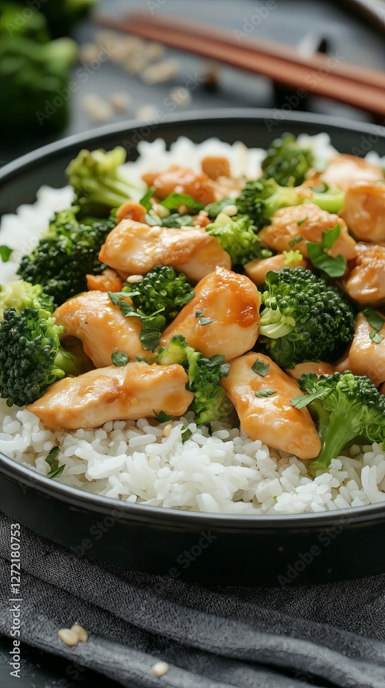 Rice with broccoli, healthy and nutritious meal for a balanced diet Rice with broccoli, healthy and nutritious meal for a balanced diet