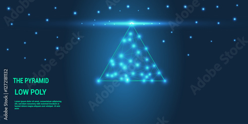 Abstract dark blue low poly background