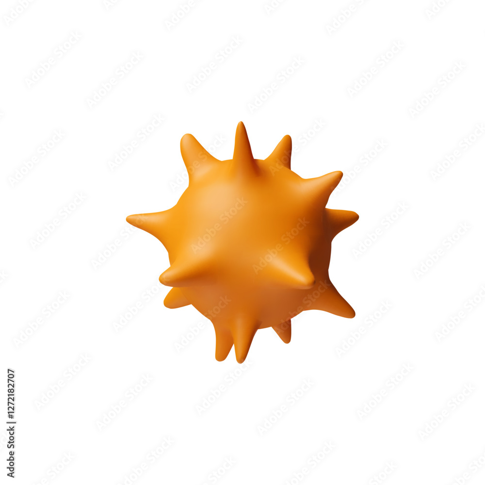 Vector 3d illustration of orange virus cell. Pathogenic microorganism bacterium. Vector 3d illustration of orange virus cell. Pathogenic microorganism bacterium.