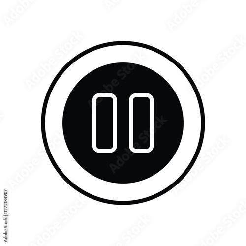 Pause icons vector stock illustration.