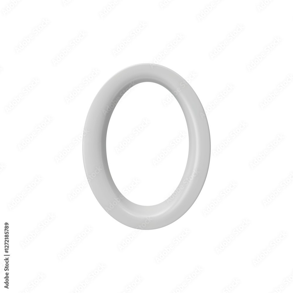 3D oval vector frame, white glossy round window silhouette, border design for a painting or photo, empty ring shape 3D oval vector frame, white glossy round window silhouette, border design for a painting or photo, empty ring shape