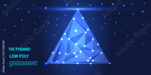 Abstract dark blue low poly background