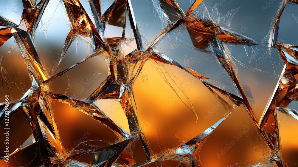 Fototapeta premium Shattered glass reflecting prismatic light