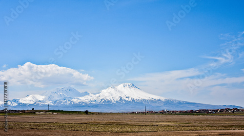 mountain landscape with blue sky at aksaray photo