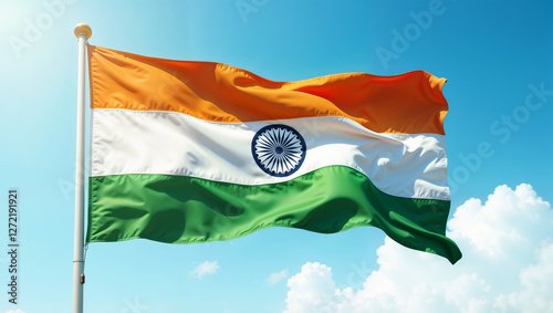 indian flag in the wind