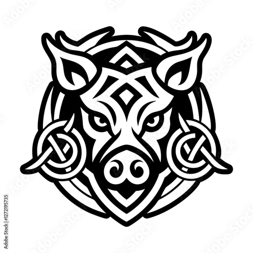 Boar symbol icon in glyph style