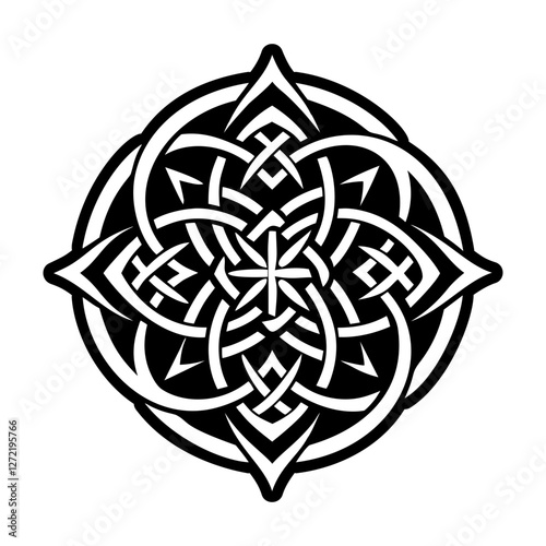 A glyph style icon of celestial celtic symbol