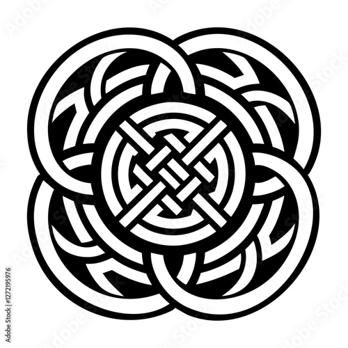 Celtic maze icon in solid style