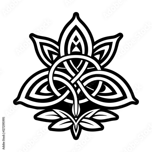 Celtic seedling icon in solid style