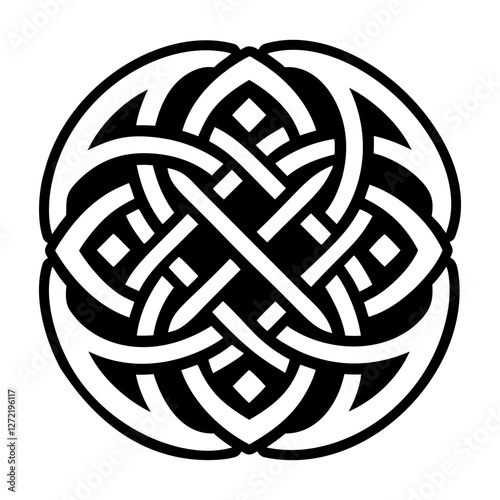 A filled style icon of dara knot symbol