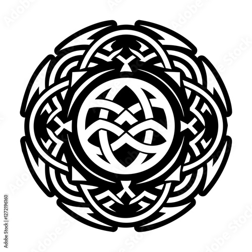 Earth celtic symbol icon in solid style