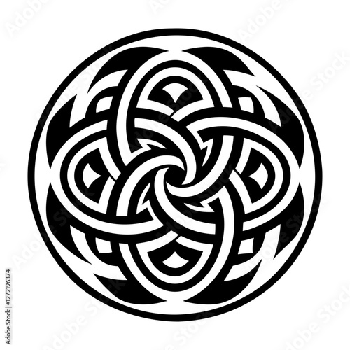 Ornamental knot icon in glyph style