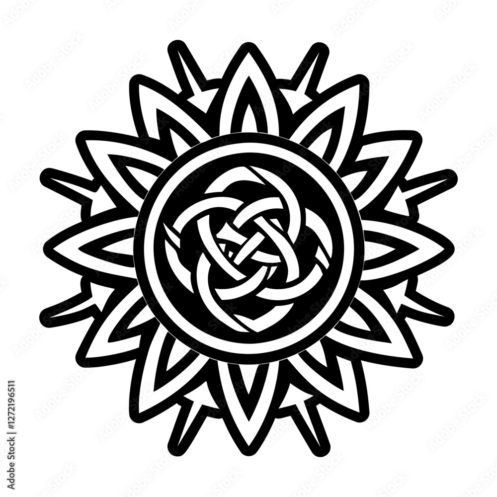 Sunburst knot icon in filled style Sunburst knot icon in filled style