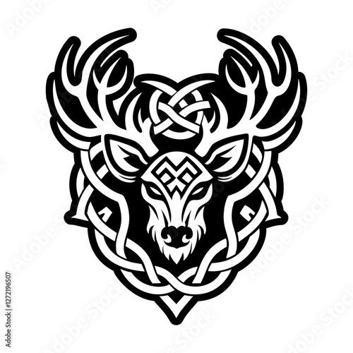 Stag antlers icon in glyph style