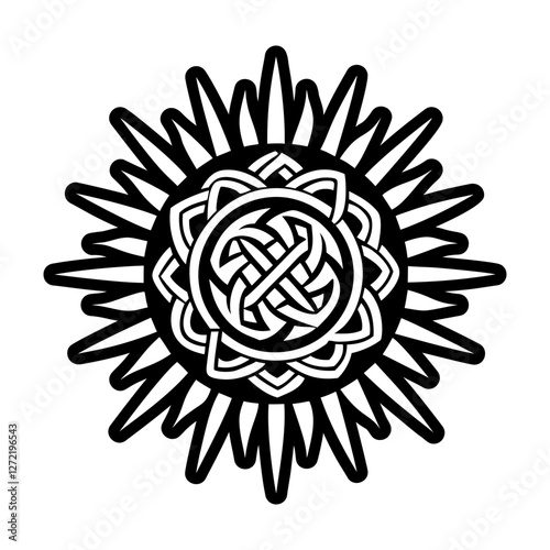 A glyph style icon of sun rays symbol
