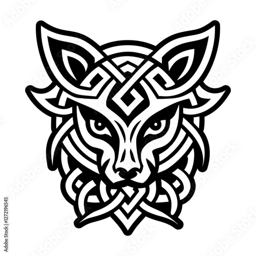 A glyph style icon of totem animal symbol