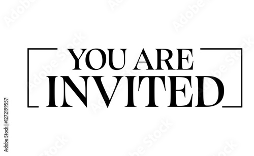 You are invited, elegant text design for invitations.