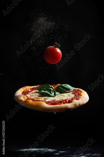 making of the margherita pizza close up