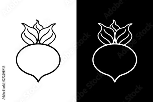 Crisp Kohlrabi Line Art. Vector Illustration Mastery