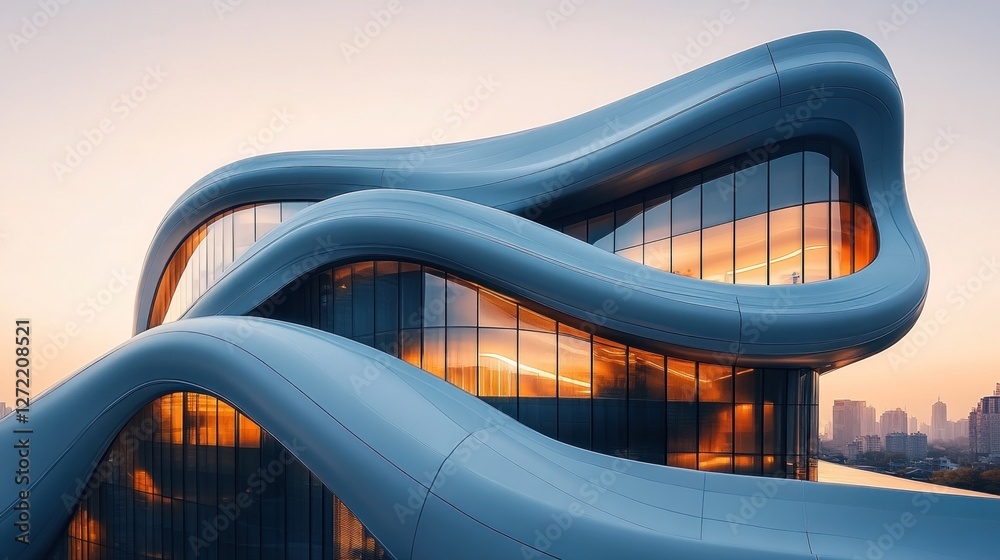 Modern building sunset city architecture design Modern building sunset city architecture design
