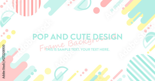 ポップな背景素材（フレーム　メンフィス　バナー　タイトル　見出し　セール　春）