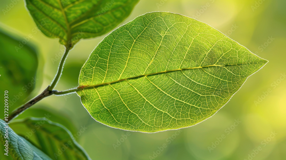 close up of green leaf showcasing intricate vein patterns and soft, blurred background. vibrant colors and details highlight beauty of nature close up of green leaf showcasing intricate vein patterns and soft, blurred background. vibrant colors and details highlight beauty of nature