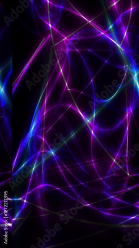 A captivating combination of vibrant neon colors creates a cosmic and energetic atmosphere. 