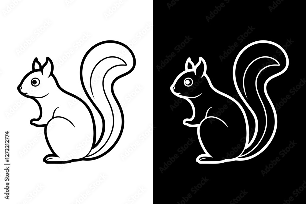 Squirrel icon vector on White Background ,Vector Art Illustration on white background.