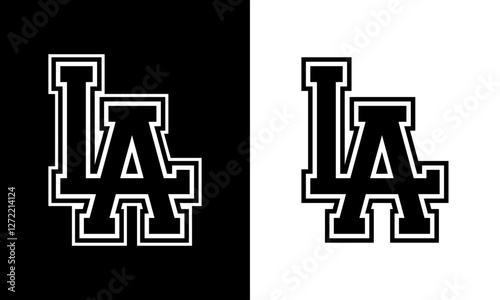 LA Vintage Retro Intertwined Outline Letter Logo – Classic Los Angeles Text Vector Design

