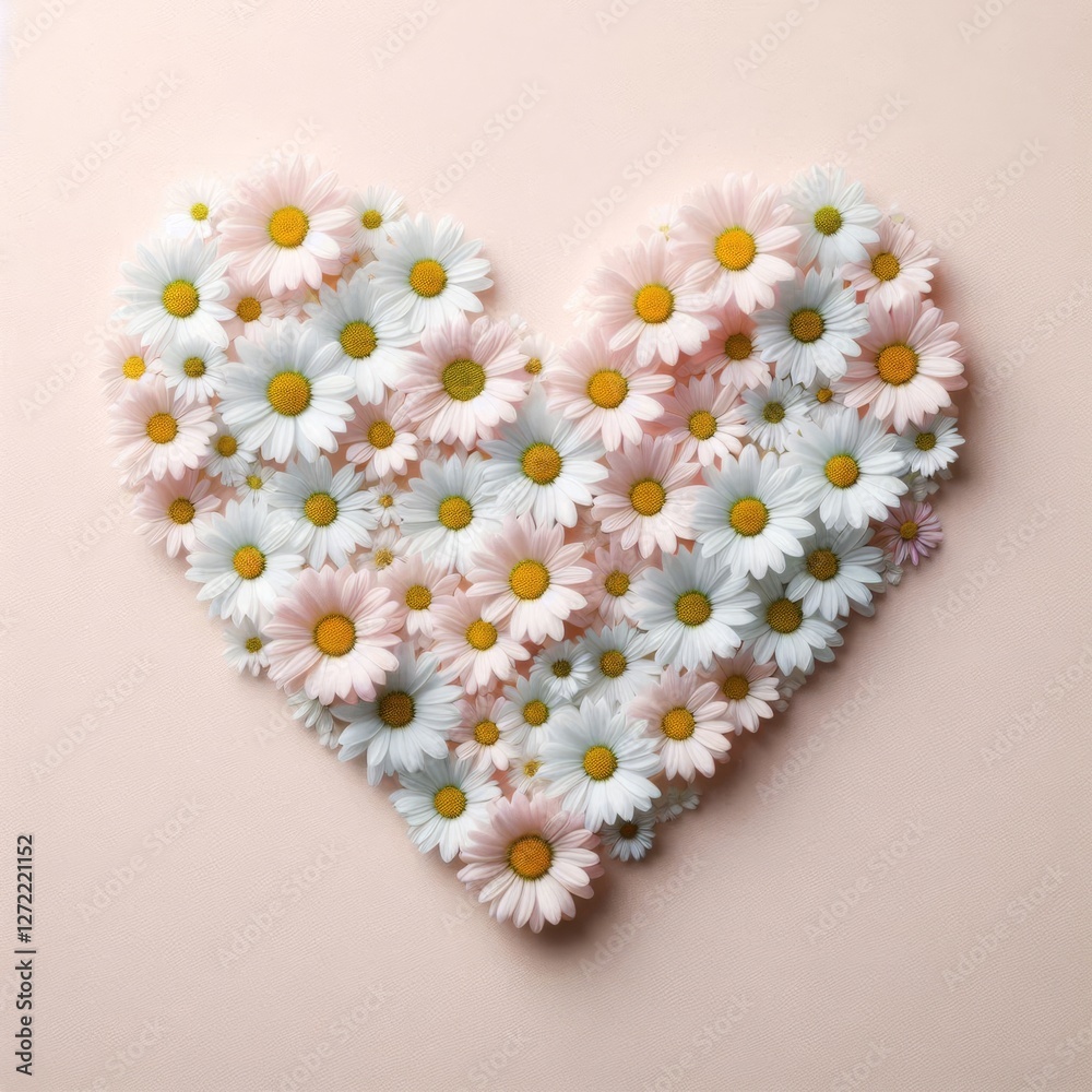 Obraz premium Delicate Floral Heart Arrangement