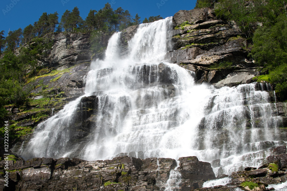 Obraz premium Tvindefossen - waterfall in Norway.