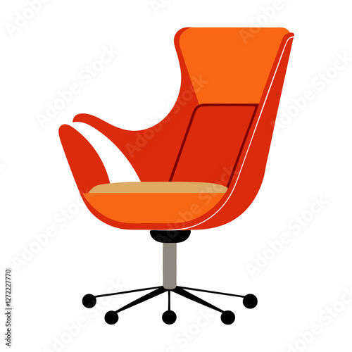 Ergonomic Chair Vector Illustration – Clipart, Line Art & Cartoon Design on White Background, Ergonomic chair vector illustration with clipart, line art, and cartoon designs on a white background.