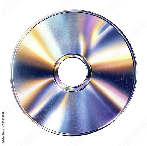 PNG 3d CD shape iridescent reflection technology. photo