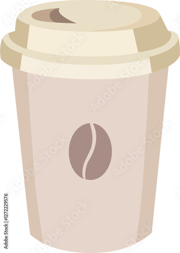 Coffee takeaway paper cup, isolated vector illustration.