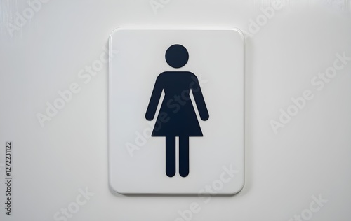 Female icon toilet sign on white background, Women toilet sign, ladies restroom sign