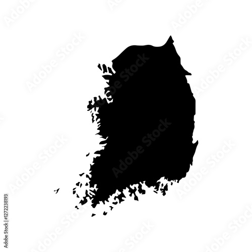 map of South Korea glyph icon