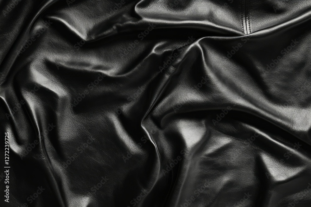 Black leather texture with wrinkles and shadows. Neural network AI generated Black leather texture with wrinkles and shadows. Neural network AI generated