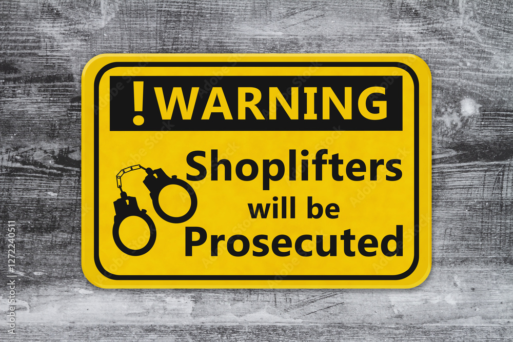 Shoplifters will be prosecuted warning sign Shoplifters will be prosecuted warning sign